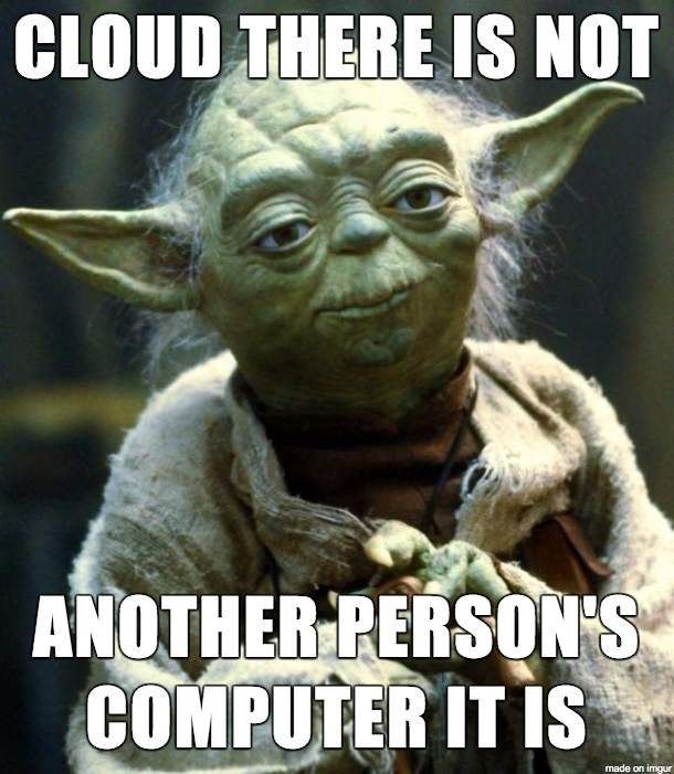Yoda saying 'No Cloud'