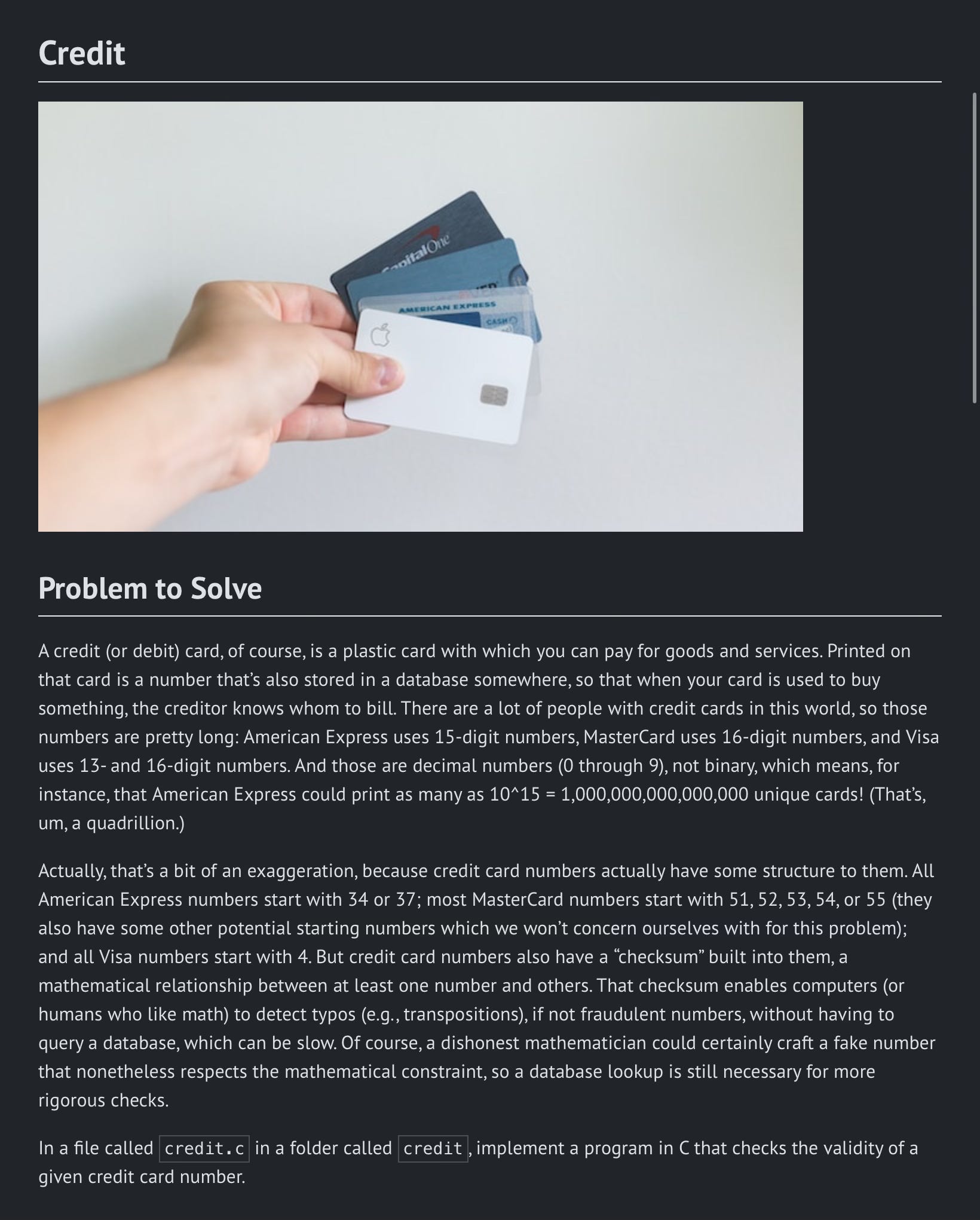 Credit card validation algorithm diagram