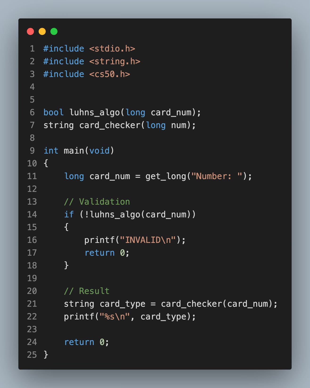 Main function with elegant design