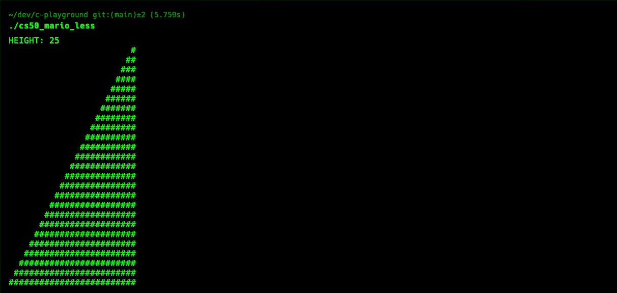 Terminal output showing Mario blocks